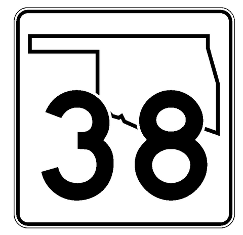 Oklahoma State Highway 38 Sticker Decal R1053 Highway Sign Road Sign - Winter Park Products