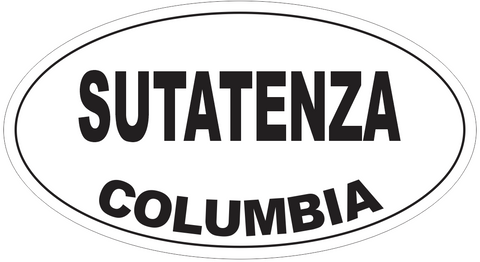 Sutatenza Columbia Oval Bumper Sticker or Helmet Sticker D4790
