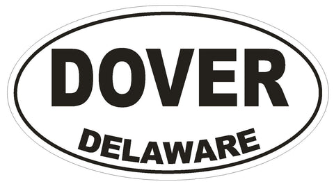 Dover Delaware Oval Bumper Sticker or Helmet Sticker D1659 Euro Oval - Winter Park Products