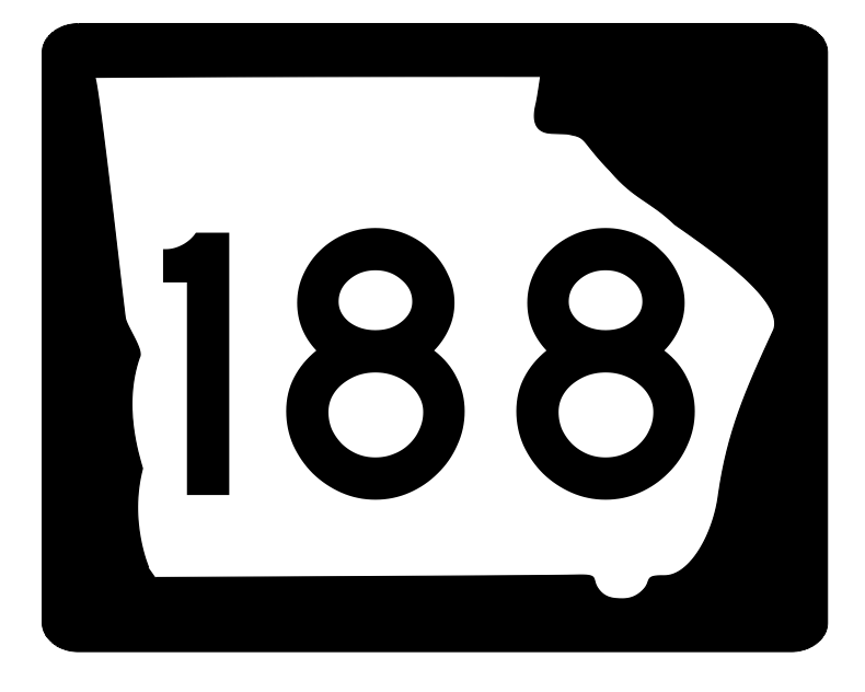 Georgia State Route 188 Sticker R3854 Highway Sign