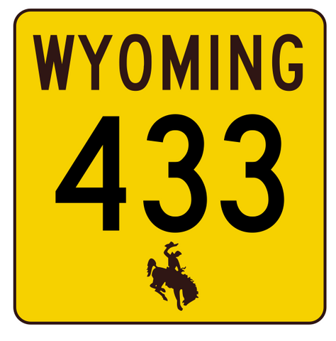 Wyoming Highway 433 Sticker R3542 Highway Sign