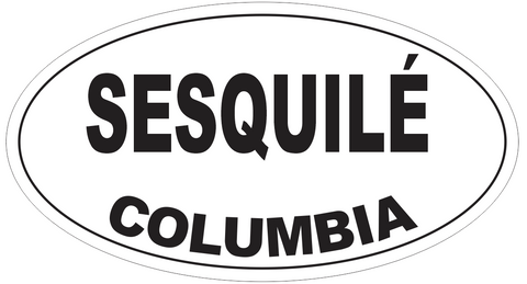 Sesquile Columbia Oval Bumper Sticker or Helmet Sticker D4488