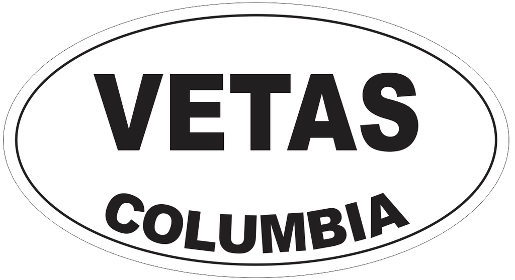 Vetas Columbia Oval Bumper Sticker or Helmet Sticker D4692