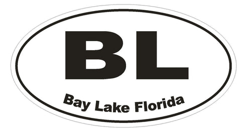 Bay Lake Florida Oval Bumper Sticker or Helmet Sticker D1623 Euro Oval - Winter Park Products