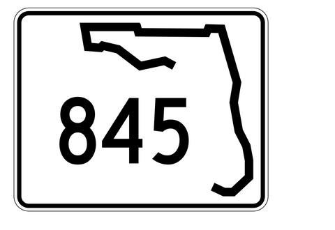 Florida State Road 845 Sticker Decal R1724 Highway Sign - Winter Park Products