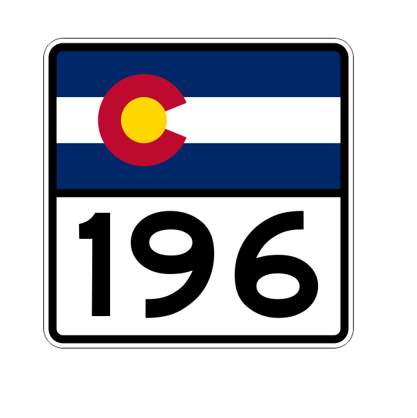 Colorado State Highway 196 Sticker Decal R2224 Highway Sign - Winter Park Products