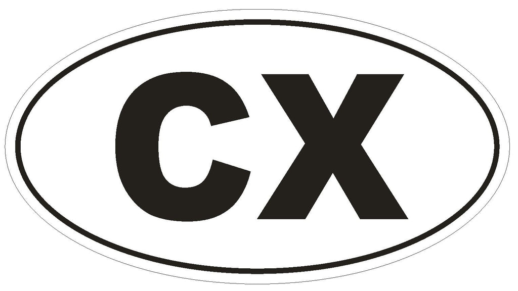 CX Christmas Island Oval Bumper Sticker or Helmet Sticker D2112 Country Code - Winter Park Products