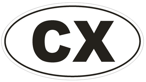 CX Christmas Island Oval Bumper Sticker or Helmet Sticker D2112 Country Code - Winter Park Products