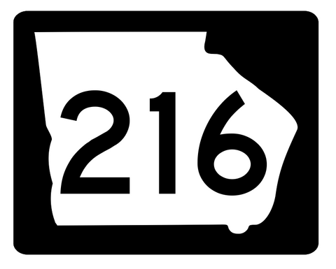 Georgia State Route 216 Sticker R3882 Highway Sign