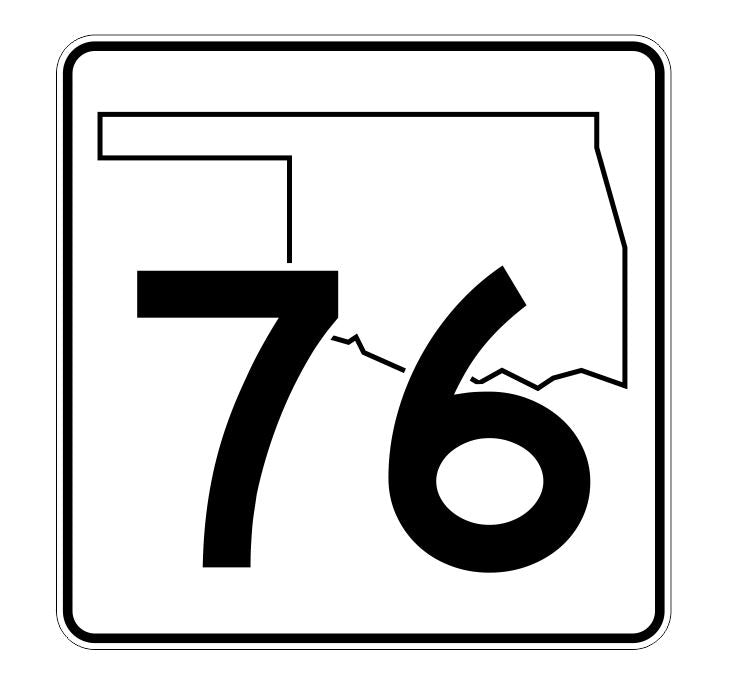 Oklahoma State Highway 76 Sticker Decal R5650 Highway Route Sign