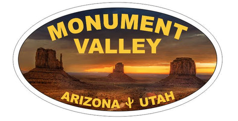 Monument Valley Oval Bumper Sticker or Helmet Sticker D3725 Arizona Utah
