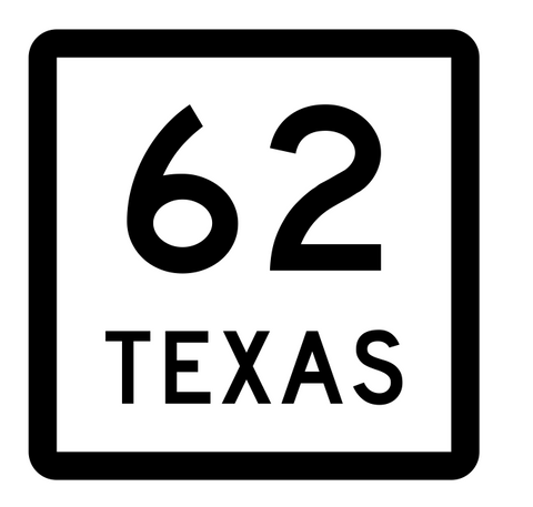 Texas State Highway 62 Sticker Decal R2363 Highway Sign - Winter Park Products