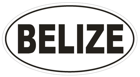 BELIZE Oval Bumper Sticker or Helmet Sticker D2135 Country Euro oval - Winter Park Products
