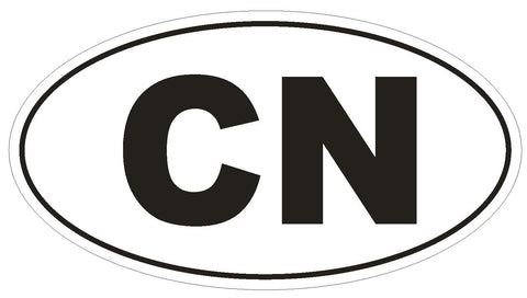 CN China Oval Bumper Sticker or Helmet Sticker D2111 Euro Oval Country Code - Winter Park Products