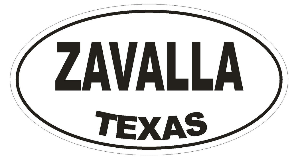 Zavalla Texas Oval Bumper Sticker or Helmet Sticker D1388 Euro Oval - Winter Park Products