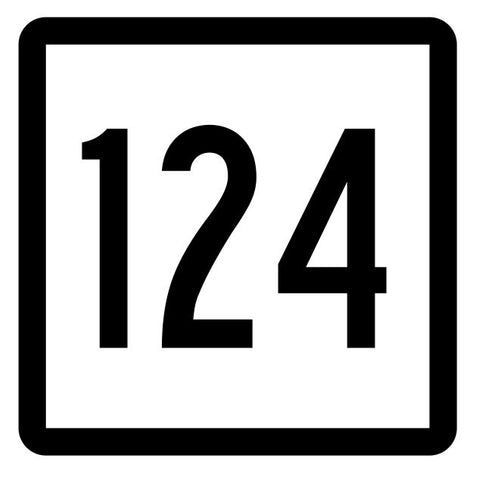Connecticut State Highway 124 Sticker Decal R5141 Highway Route Sign