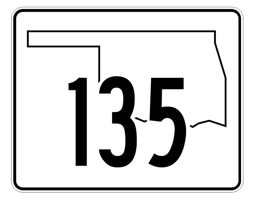 Oklahoma State Highway 135 Sticker Decal R5701 Highway Route Sign
