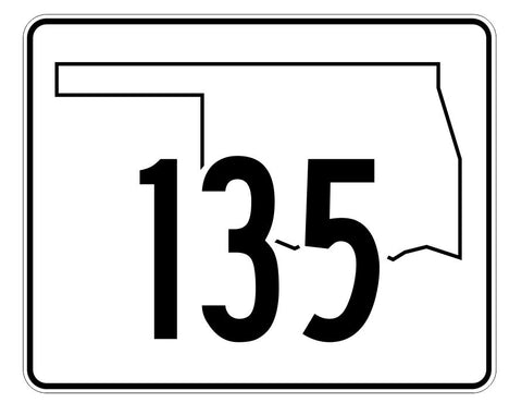 Oklahoma State Highway 135 Sticker Decal R5701 Highway Route Sign