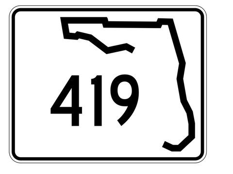 Florida State Road 419 Sticker Decal R1567 Highway Sign - Winter Park Products