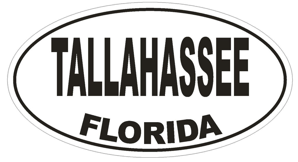 Tallahassee Florida Oval Bumper Sticker or Helmet Sticker D1601 Euro Oval - Winter Park Products