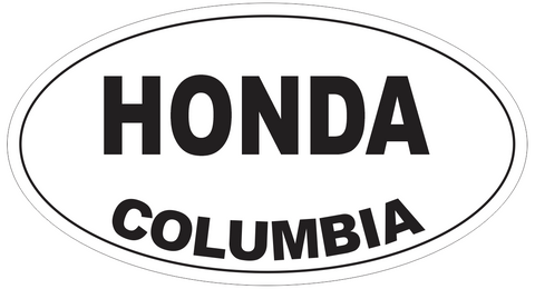 Honda Columbia Oval Bumper Sticker or Helmet Sticker D4719