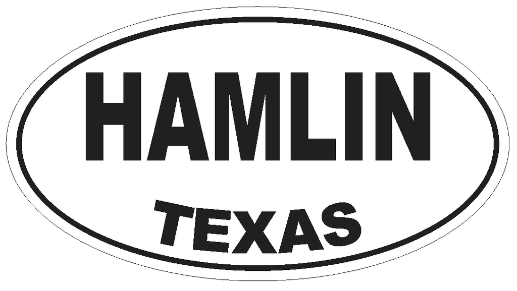 Hamlin Texas Oval Bumper Sticker or Helmet Sticker D3475 Euro Oval - Winter Park Products