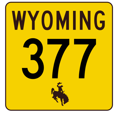 Wyoming Highway 377 Sticker R3531 Highway Sign