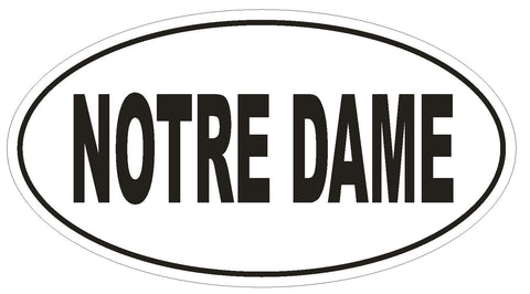 NOTRE DAME Oval Bumper Sticker or Helmet Sticker D1831 Euro Oval University - Winter Park Products