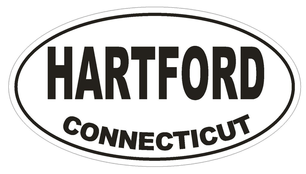 Hartford Connecticut Oval Bumper Sticker or Helmet Sticker D1658 Euro Oval - Winter Park Products