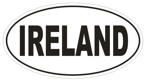 IRELAND Oval Bumper Sticker or Helmet Sticker D2131 Country Euro oval - Winter Park Products