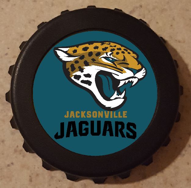 Jacksonville Jaguars Bottle Opener Refrigerator Magnet 3" Bottle Cap Novelty B7