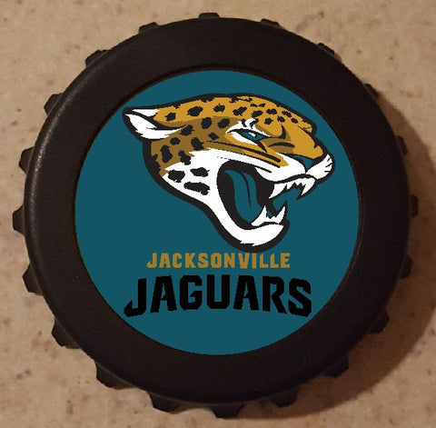 Jacksonville Jaguars Bottle Opener Refrigerator Magnet 3" Bottle Cap Novelty B7