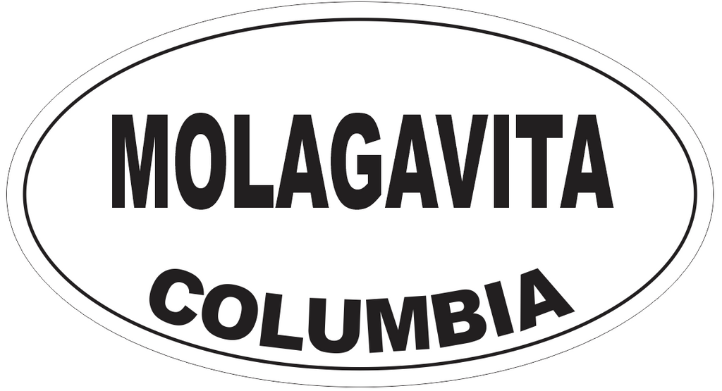 Molagavita Columbia Oval Bumper Sticker or Helmet Sticker D4900
