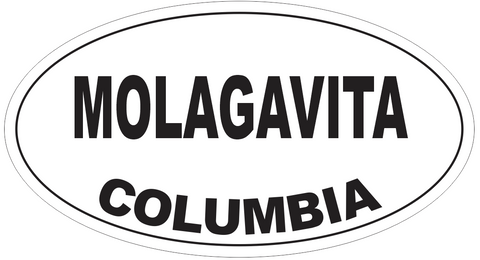 Molagavita Columbia Oval Bumper Sticker or Helmet Sticker D4900