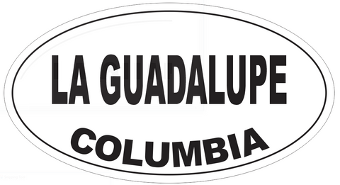 La Guadalupe Columbia Oval Bumper Sticker or Helmet Sticker D5439