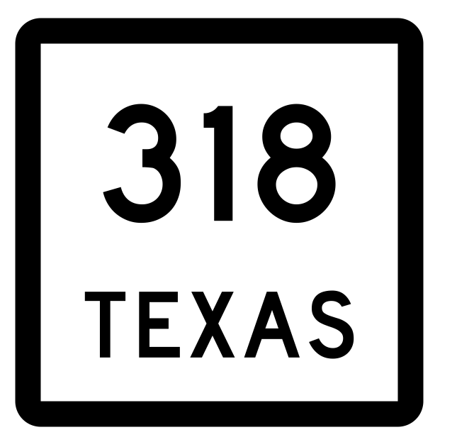 Texas State Highway 318 Sticker Decal R2613 Highway Sign