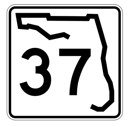 Florida State Road 37 Sticker Decal R1372 Highway Sign - Winter Park Products