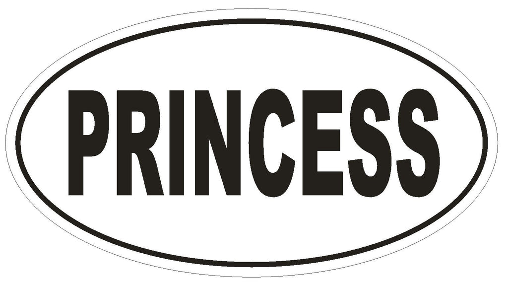 PRINCESS Oval Bumper Sticker or Helmet Sticker D1811 Euro Oval - Winter Park Products