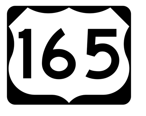 US Route 165 Sticker R2121 Highway Sign Road Sign - Winter Park Products