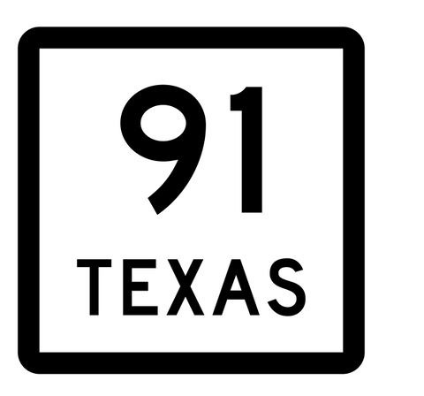 Texas State Highway 91 Sticker Decal R2392 Highway Sign - Winter Park Products