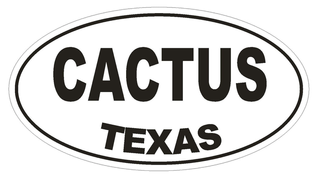 Cactus Texas Oval Bumper Sticker or Helmet Sticker D1390 Euro Oval - Winter Park Products