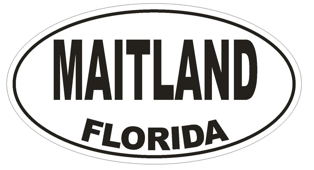 Maitland Florida Oval Bumper Sticker or Helmet Sticker D1557 Euro Oval - Winter Park Products
