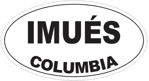 Imues Columbia Oval Bumper Sticker or Helmet Sticker D4594