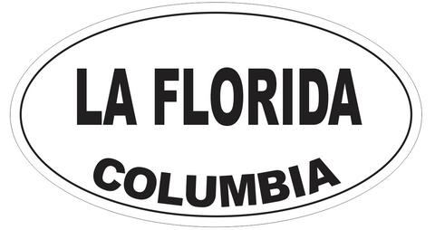 La Florida Columbia Oval Bumper Sticker or Helmet Sticker D5471