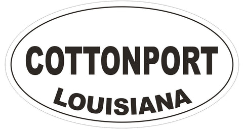 Cottonport Louisiana Oval Bumper Sticker or Helmet Sticker D3896