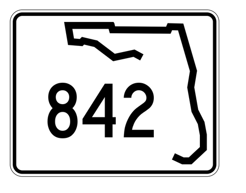 Florida State Road 842 Sticker Decal R1722 Highway Sign - Winter Park Products