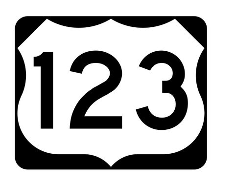 US Route 123 Sticker R1962 Highway Sign Road Sign - Winter Park Products