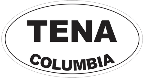 Tena Columbia Oval Bumper Sticker or Helmet Sticker D4499