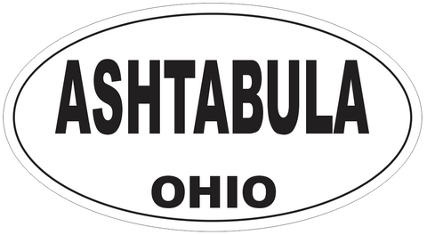 Ashtabula Ohio Oval Bumper Sticker or Helmet Sticker D6023