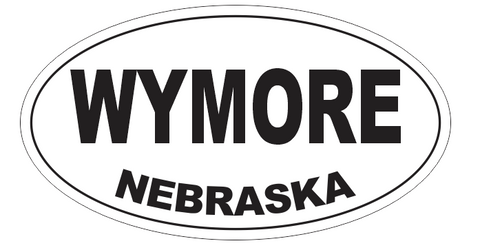 Wymore Nebraska Oval Bumper or Helmet Sticker D7130 Oval
